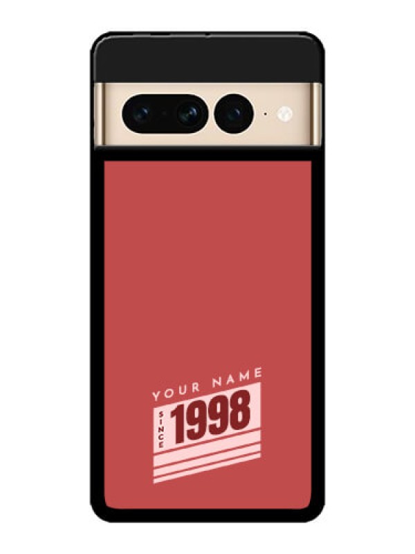 Custom Google Pixel 7 Pro 5G Custom Metal Phone CaseRed Custom Year Of Birth Design