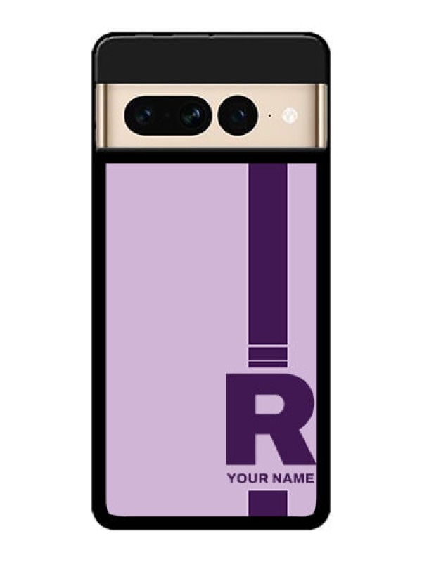 Custom Google Pixel 7 Pro 5G Custom Metal Phone CaseSimple Dual Tone Stripe With Name Design