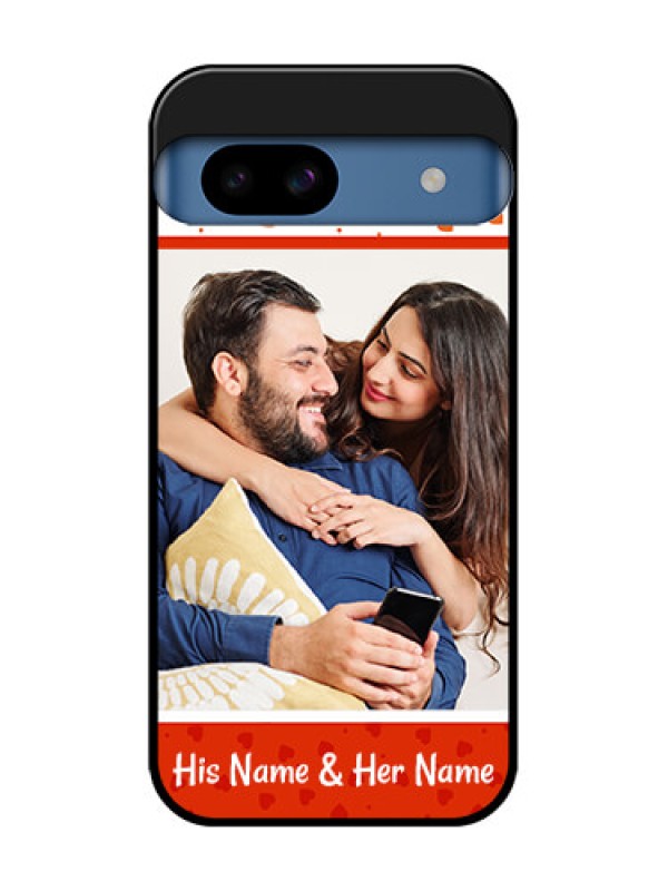 Custom Google Pixel 8A 5G Custom Metal Phone CaseOrange Love Symbol Design