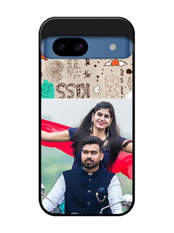 Custom Google Pixel 8A 5G Custom Metal Phone CaseLove Doodle Pattern
