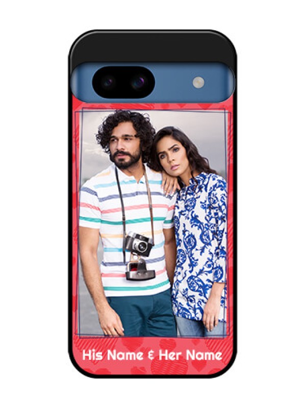 Custom Google Pixel 8A 5G Custom Metal Phone CaseWith Red Heart Symbols Design