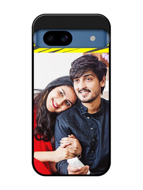Custom Google Pixel 8A 5G Custom Metal Phone CaseYellow Abstract Design