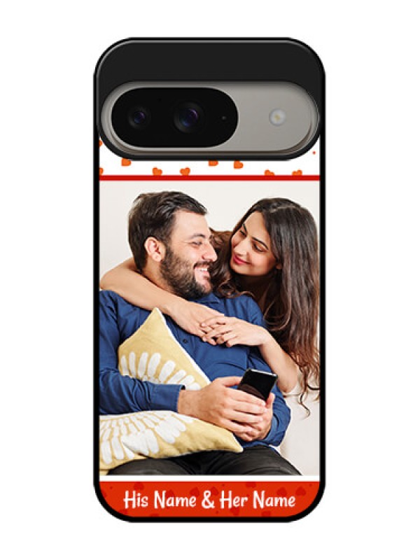 Custom Google Pixel 9 5G Custom Metal Phone Case - Orange Love Symbol Design