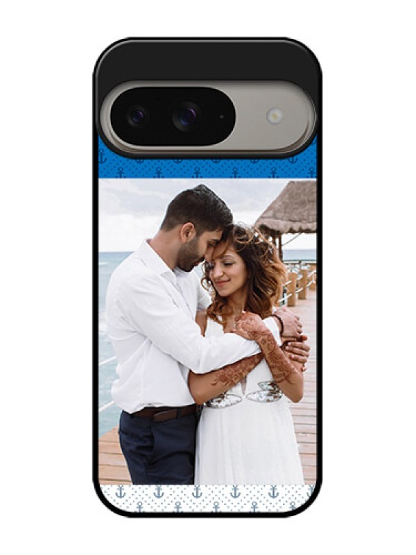Custom Google Pixel 9 5G Custom Metal Phone Case - Blue Anchors Design