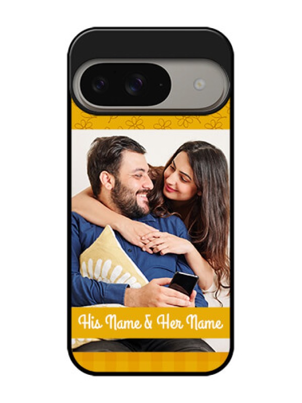 Custom Google Pixel 9 5G Custom Metal Phone Case - Yellow Floral Design