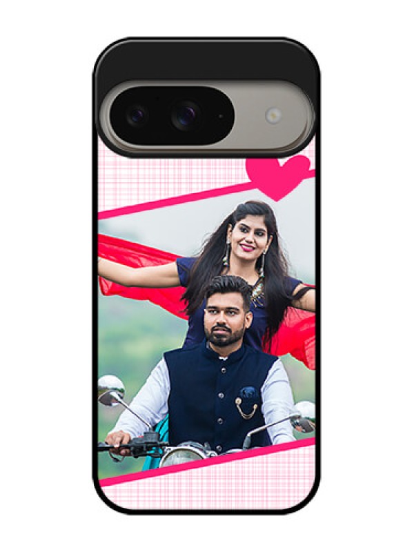 Custom Google Pixel 9 5G Custom Metal Phone Case - Love Shape Heart Design