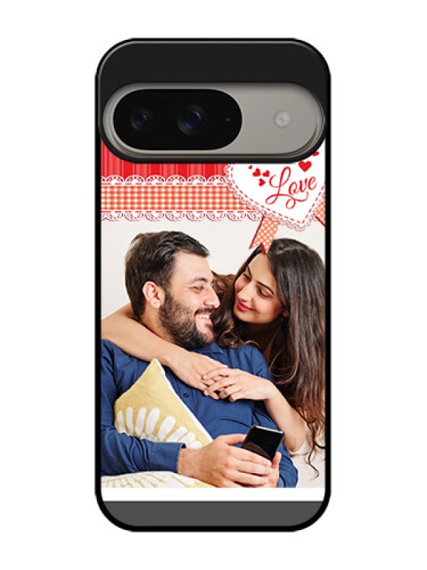 Custom Google Pixel 9 5G Custom Metal Phone Case - Red Love Pattern Design