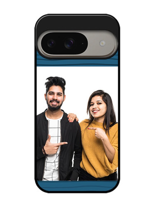 Custom Google Pixel 9 5G Custom Metal Phone Case - Blue Pattern Cover Design