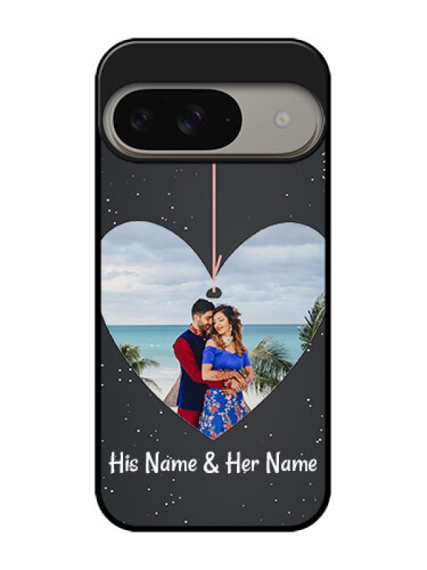 Custom Google Pixel 9 5G Custom Metal Phone Case - Hanging Heart Design