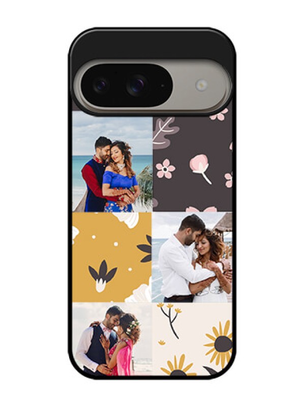 Custom Google Pixel 9 5G Custom Metal Phone Case - 3 Images With Floral Design
