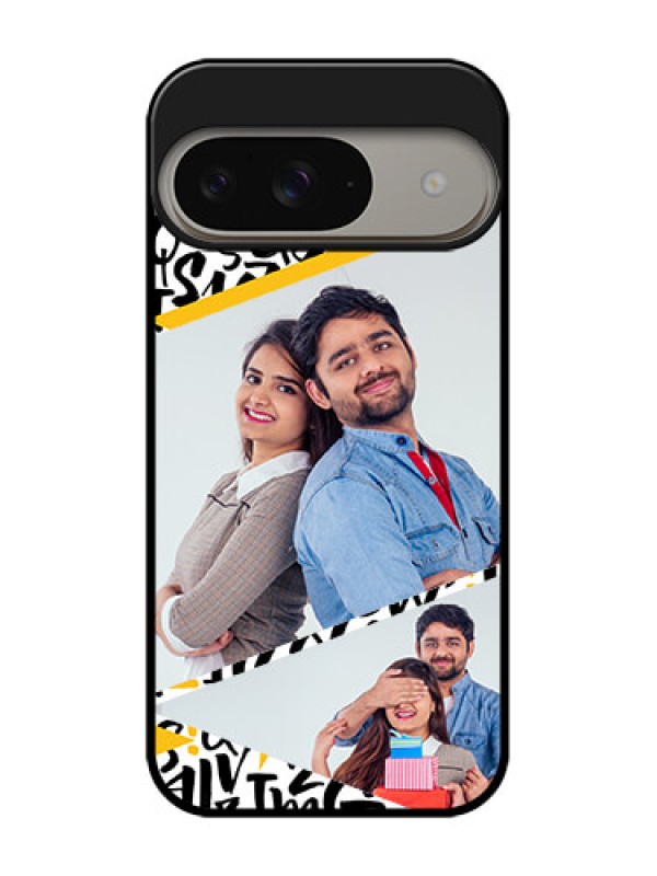 Custom Google Pixel 9 5G Custom Metal Phone Case - Letters Pattern Design