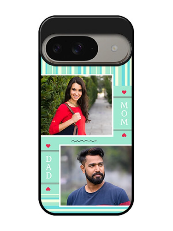 Custom Google Pixel 9 5G Custom Metal Phone Case - Mom and Dad Pic Design