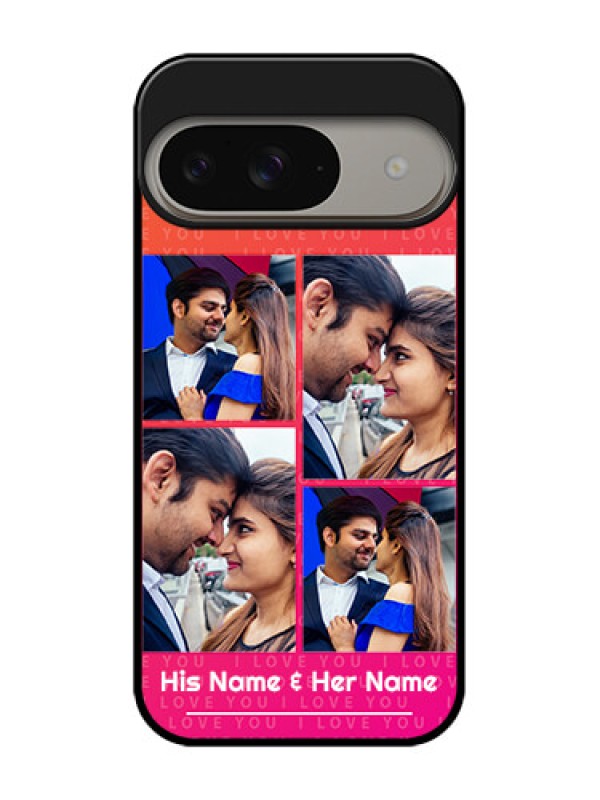 Custom Google Pixel 9 5G Custom Metal Phone Case - I Love You Pink Design