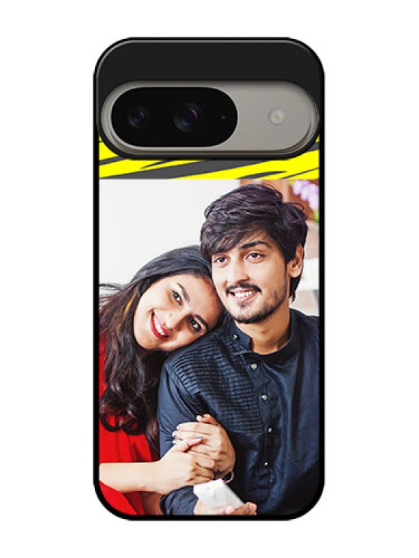 Custom Google Pixel 9 5G Custom Metal Phone Case - Yellow Abstract Design