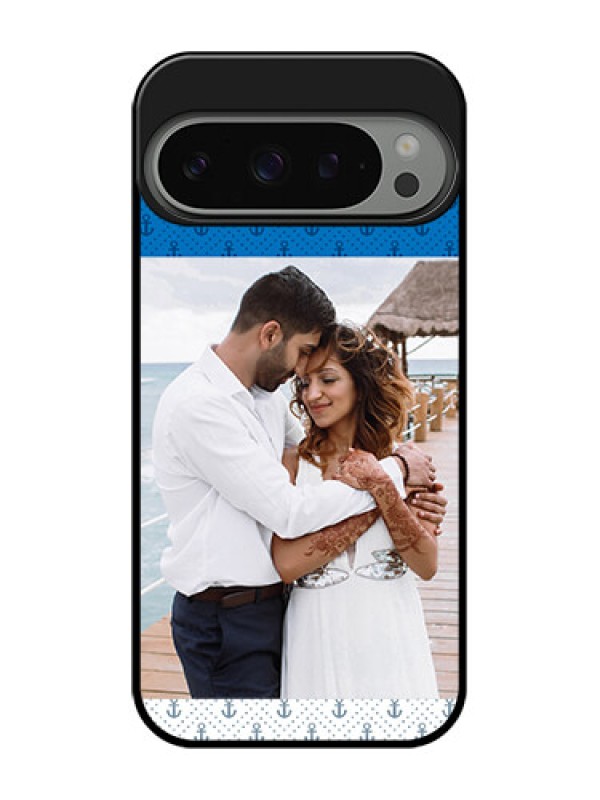 Custom Google Pixel 9 Pro 5G Custom Metal Phone Case - Blue Anchors Design