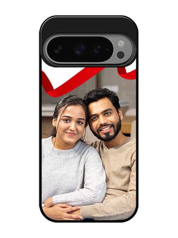 Custom Google Pixel 9 Pro 5G Custom Metal Phone Case - Red Ribbon Frame Design