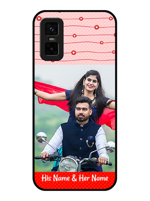 Custom infinix-gt-30-pro-5g Custom Metal Phone Case - Red Pattern Case Design