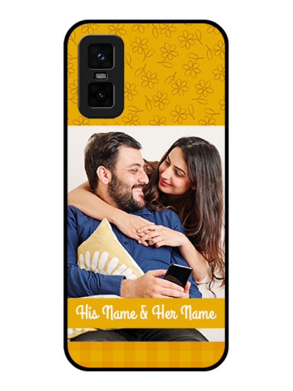 Custom infinix-gt-30-pro-5g Custom Metal Phone Case - Yellow Floral Design