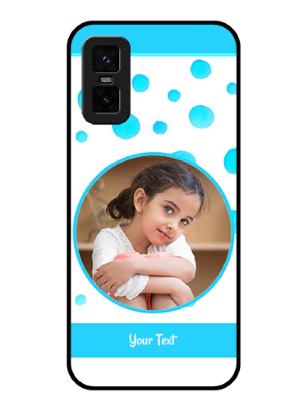 Custom infinix-gt-30-pro-5g Custom Metal Phone Case - Blue Bubbles Pattern Design