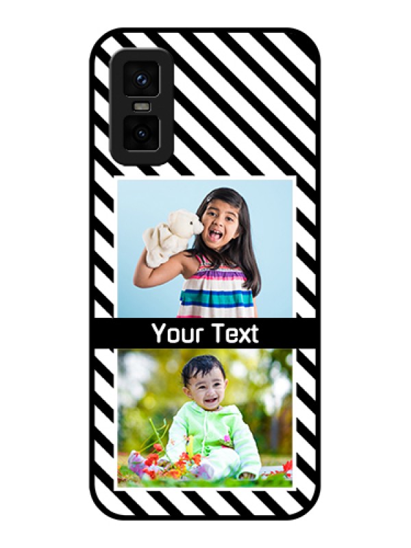 Custom infinix-gt-30-pro-5g Custom Metal Phone Case - Black And White Stripes Design