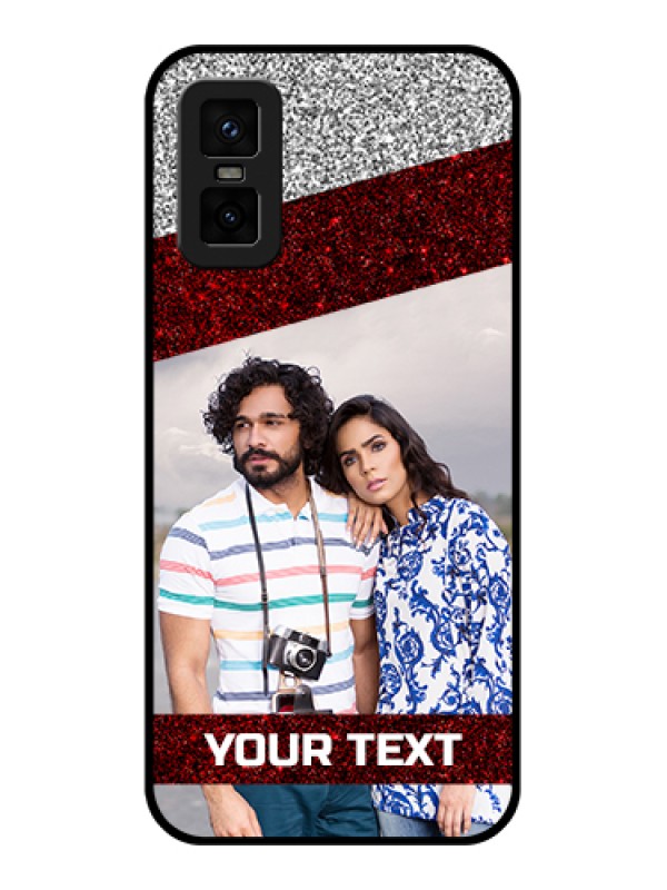 Custom infinix-gt-30-pro-5g Custom Metal Phone Case - Image Holder With Glitter Strip Design