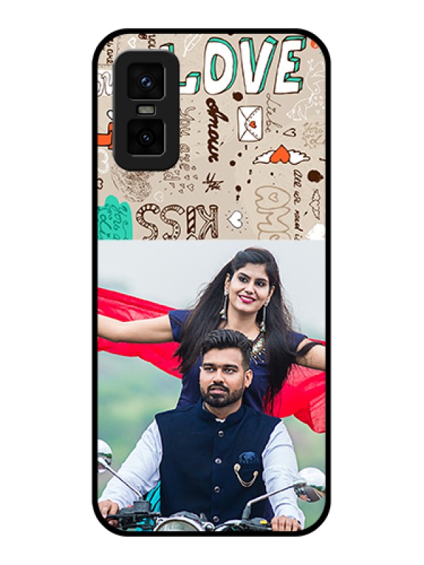 Custom infinix-gt-30-pro-5g Custom Metal Phone Case - Love Doodle Pattern