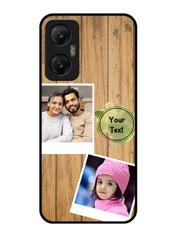 Custom Infinix Hot 20 5G Custom Metal Phone CaseWooden Texture Design