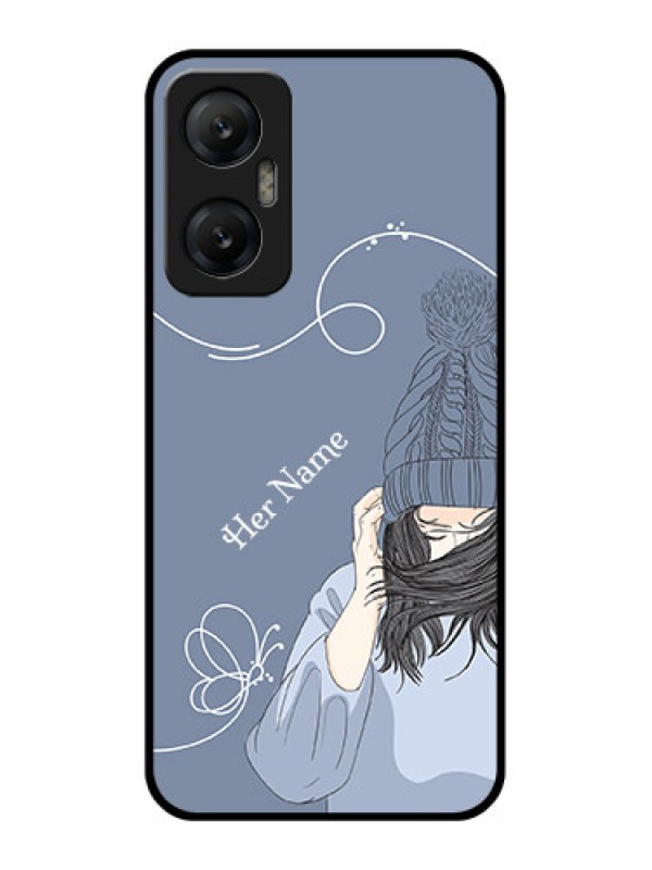 Custom Infinix Hot 20 5G Custom Metal Phone CaseGirl In Winter Outfit Design