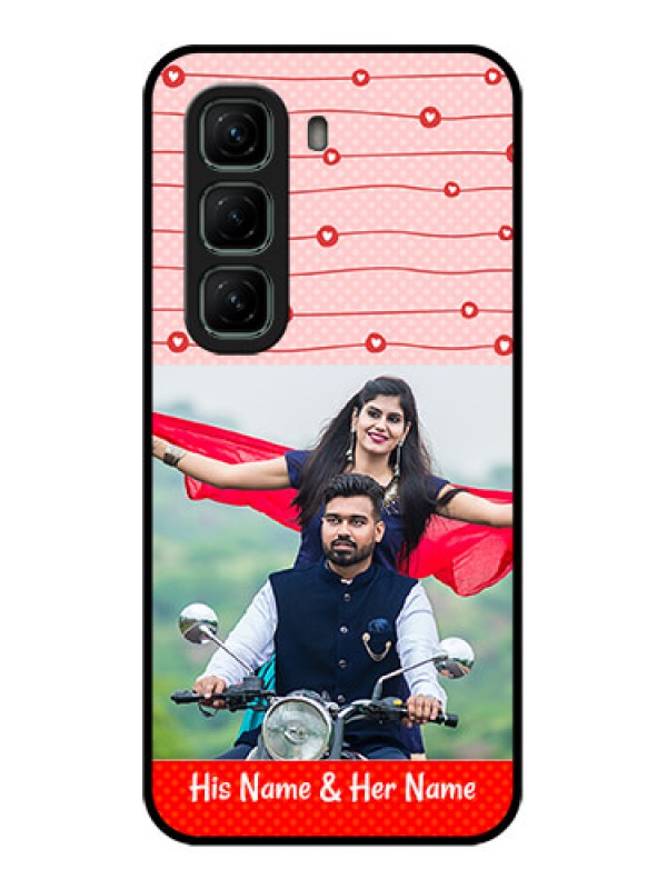 Custom Infinix Hot 50 5G Custom Metal Phone CaseRed Pattern Case Design