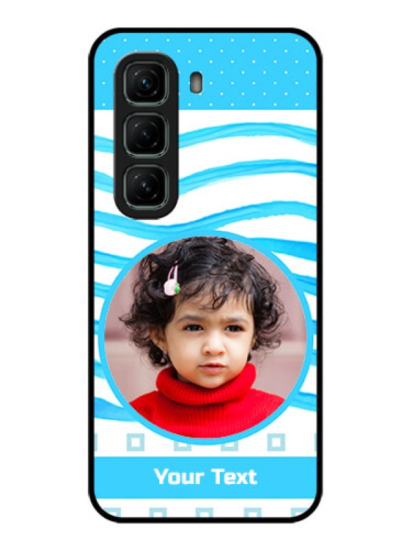Custom Infinix Hot 50 5G Custom Metal Phone CaseSimple Blue Case Design
