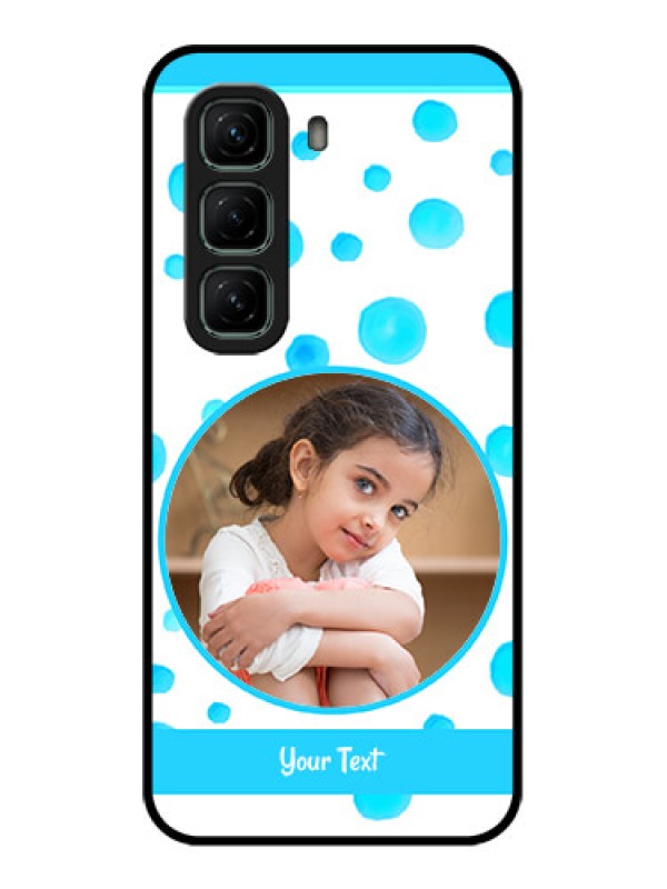 Custom Infinix Hot 50 5G Custom Metal Phone CaseBlue Bubbles Pattern Design