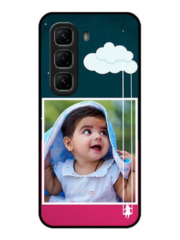 Custom Infinix Hot 50 5G Custom Metal Phone CaseCute Girl With Cloud Design