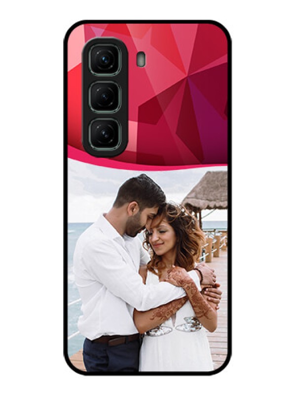Custom Infinix Hot 50 5G Custom Metal Phone CaseRed Abstract Design
