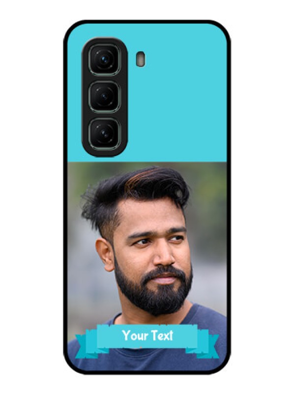 Custom Infinix Hot 50 5G Custom Metal Phone CaseBlue Color Design