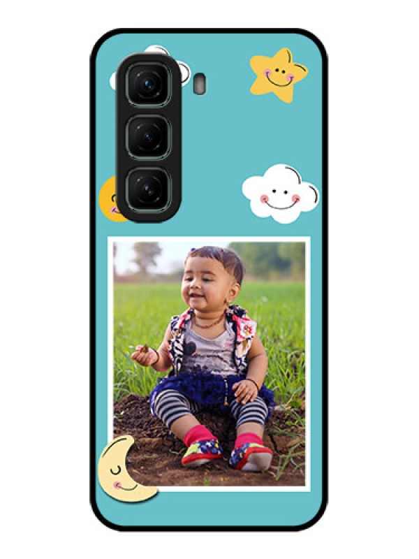 Custom Infinix Hot 50 5G Custom Metal Phone CaseSmiley Kids Stars Design