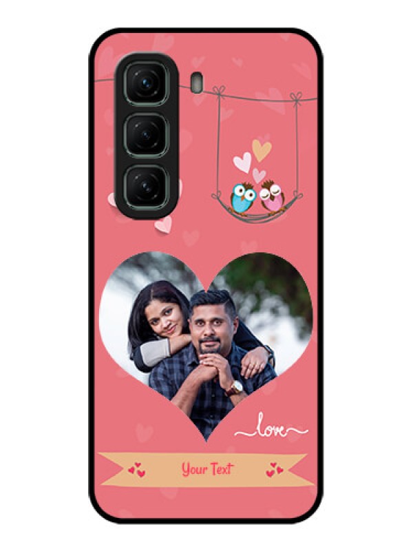 Custom Infinix Hot 50 5G Custom Metal Phone CasePeach Color Love Design