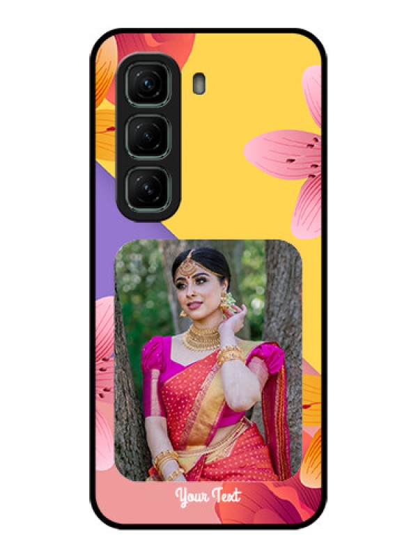 Custom Infinix Hot 50 5G Custom Metal Phone Case3 Image With Vintage Floral Design
