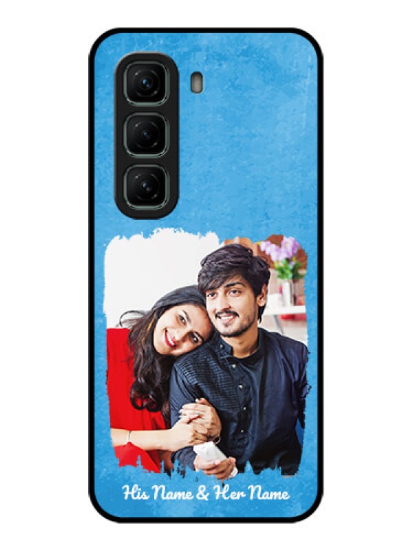 Custom Infinix Hot 50 5G Custom Metal Phone CaseBlue Color Vintage Design