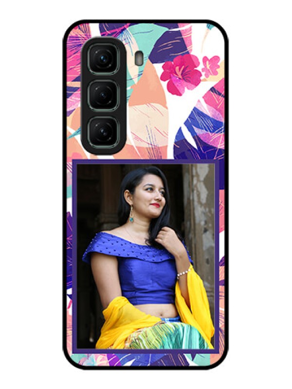 Custom Infinix Hot 50 5G Custom Metal Phone CaseAbstract Floral Design