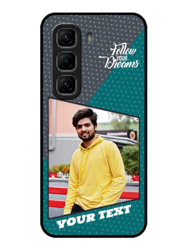 Custom Infinix Hot 50 5G Custom Metal Phone CaseBackground Pattern Design With Quote