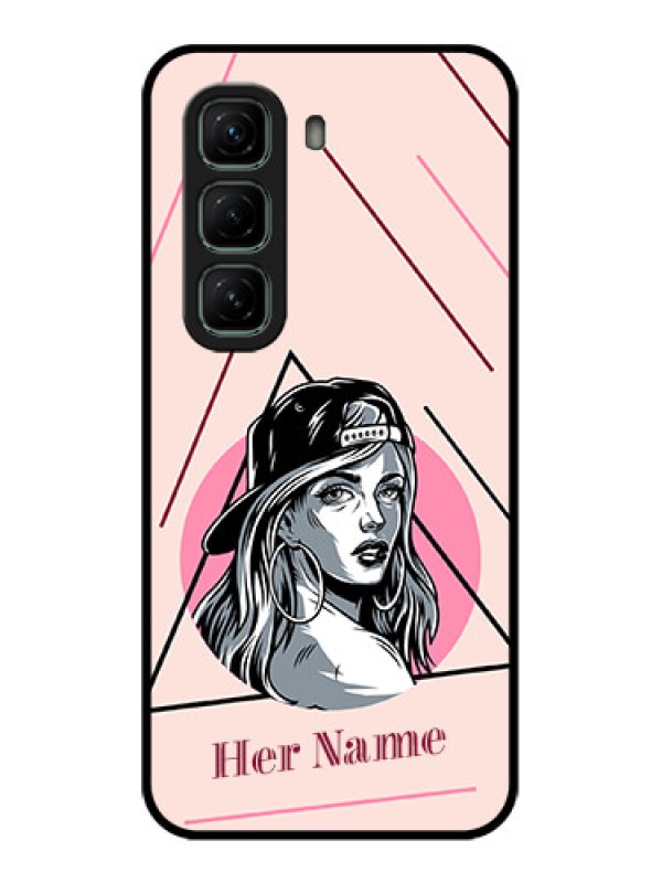 Custom Infinix Hot 50 5G Custom Metal Phone CaseRockstar Girl Design