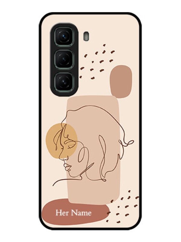 Custom Infinix Hot 50 5G Custom Metal Phone CaseCalm Woman Line Art Design