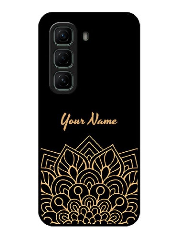 Custom Infinix Hot 50 5G Custom Metal Phone CaseGolden Mandala Design