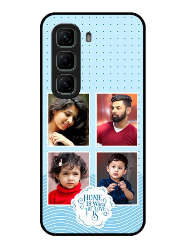 Custom Infinix Hot 50 5G Custom Metal Phone CaseCute Love Quote With 4 Pic Upload Design
