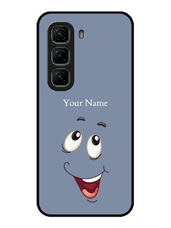 Custom Infinix Hot 50 5G Custom Metal Phone CaseLaughing Cartoon Face Design
