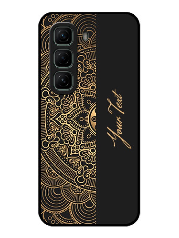 Custom Infinix Hot 50 5G Custom Metal Phone CaseMandala Art With Custom Text Design