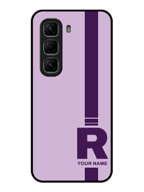 Custom Infinix Hot 50 5G Custom Metal Phone CaseSimple Dual Tone Stripe With Name Design