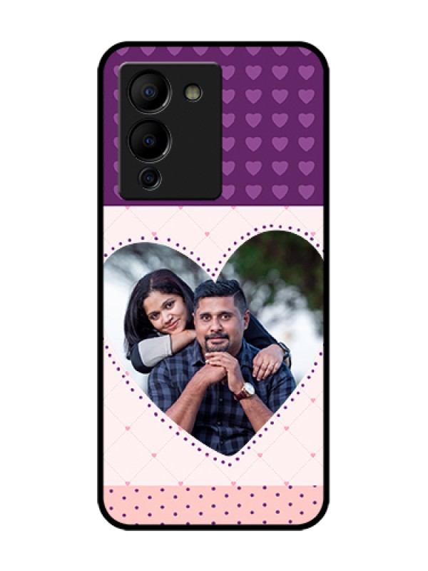 Custom Infinix Note 12 Turbo Custom Metal Phone Case - Violet Love Dots Design