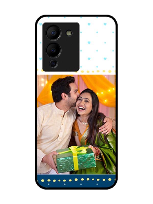 Custom Infinix Note 12 Turbo Custom Metal Phone Case - White And Blue Abstract Design