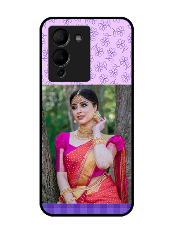 Custom Infinix Note 12 Turbo Custom Metal Phone Case - Purple Floral Design
